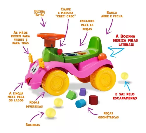 Triciclo Infantil Com Empurrador Bebe Motoca Menino Menina