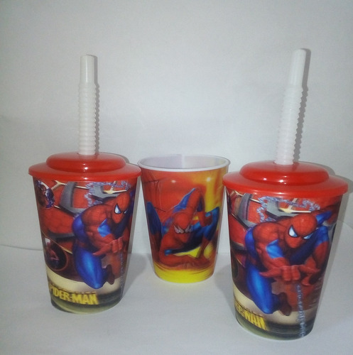 Vasos Minnie- Mickey Cars Toy Story Con Tapa Y Pitillo. X 3.