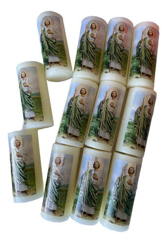 12 Mini Cirios Chico San Judas Recuerdos Religioso
