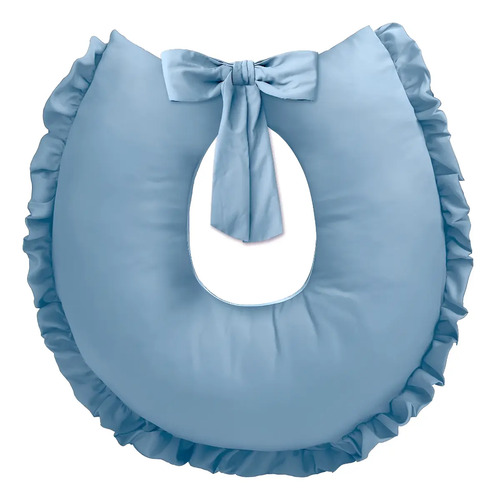 Almofada De Amamentação Com Laço Travesseiro Liso Cor Azul-claro