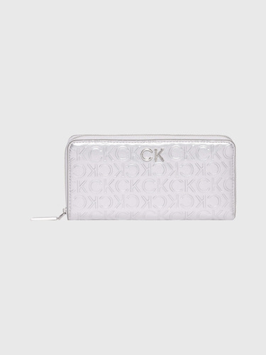 Cartera Plateada De Mujer Con Monogama Calvin Klein