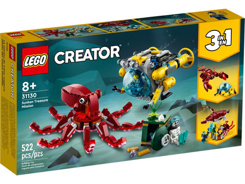 Lego Creator - Misión Del Tesoro Hundido (31130) Cantidad de piezas 522