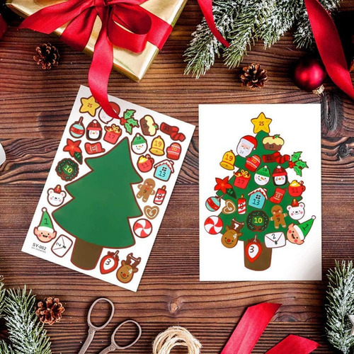 24 Plantillas Navideñas Stikers,pegatinas De Navidad Armable