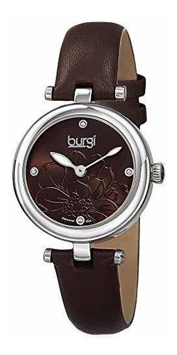 Burgi Bur128 - Reloj De Ra Con Esfera De Flor Y Diamantes (4