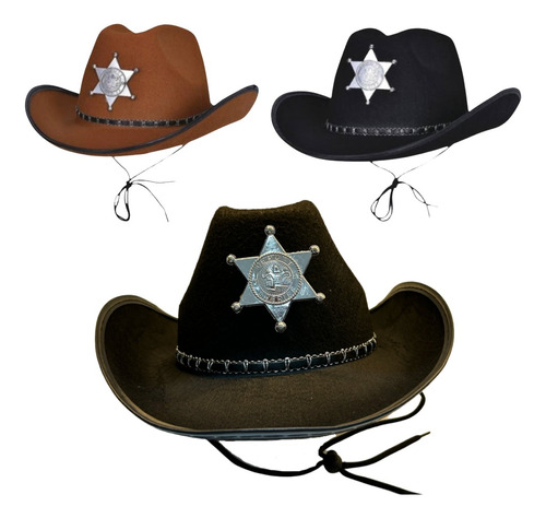 Gorro Sombrero Cowboy Sheriff Con Estrella