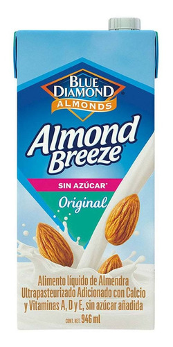 Alimento Líquido Blue Diamond Almond Breeze Sin Azúcar 946ml