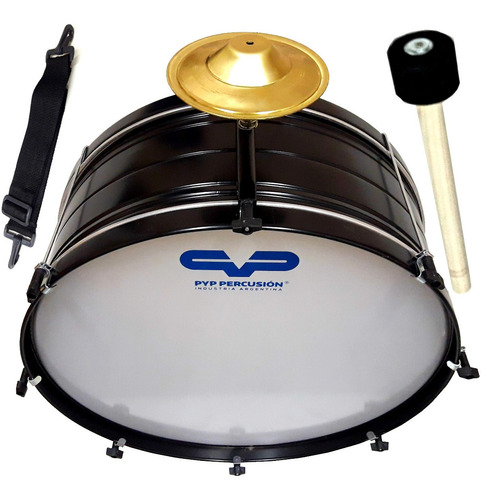 Bombo Pyp Murga 22'' 6 Tensiones Pintado Epoxi C/platillo