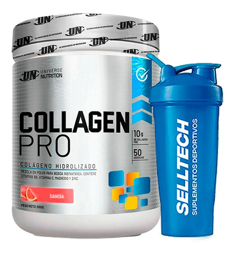 Colágeno Universe Nutrition Collagenpro 500gr Sandia+shaker
