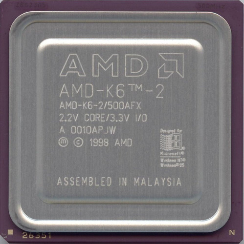 Processador Amd-k6-2 500 Pc Antigo Retrô 