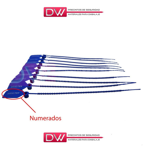 Imagen 4 de 10 de Precinto Cola De Ratón Numerados 25 Cm Nº X 1000un Oferta!
