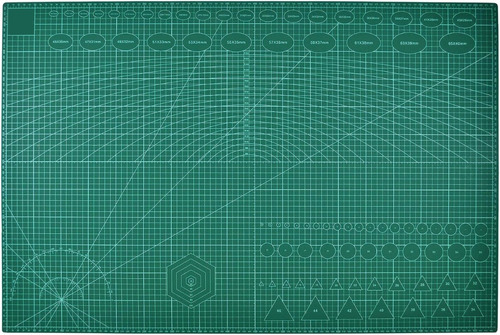 Base Tabla Tablero De Corte A1 Medidas 90x60 Cm Patchwork Color Verde Oscuro