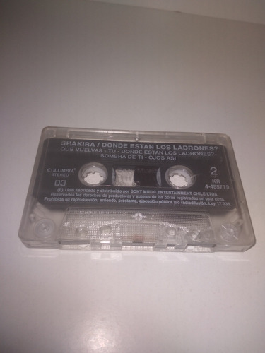 Cassette Shakira,  Donde Están Los Ladrones