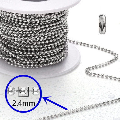 Cadenas De Bolas De Acero Inoxidable Para Collares Con Cuent