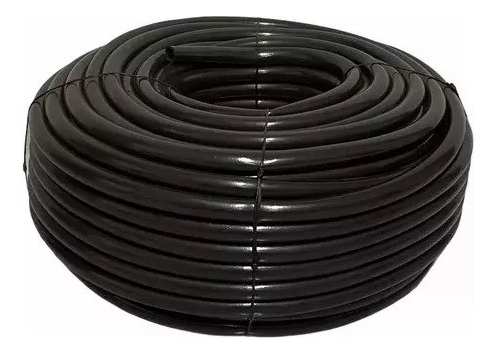 Manguera Negra Flexible Reforzada Pvc 1' Pulgada Rollo 50mts