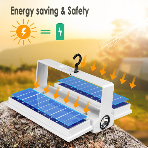 Luces Solares 2 En 1 Para Acampar Con Batería De 5000 Mah