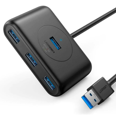 Hub Usb 3.0 Ugreen 4 Em 1 Comp. Do Cabo 1 Metro Preto