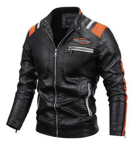 Chamarra Polar De Moto Con Parches De Colores Biker