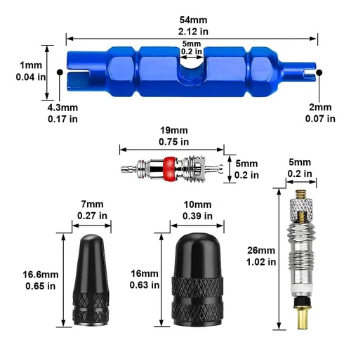 Kigauru Kit De Bicicleta De Válvula Universal De 15 Piezas Y