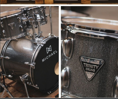 Bateria Michael Trinidy Dmt220 Gy Bumbo 18 C/ Shell Pack Cor Preta