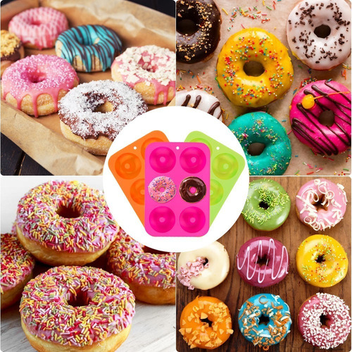 Y Molde Silicona 6 Cavidades Mini Donas Rosquillas
