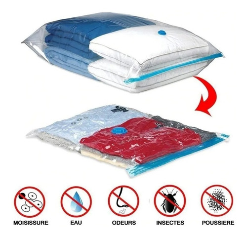 Imagen 6 de 6 de Bolsa Para Guardar Ropa Al Vacio Ahorra Espacio 60x80 Cm