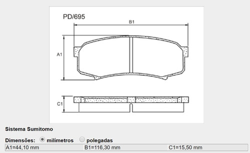 Pastilha De Freio Traseiro Hilux Sw4 Fras-le 2017 2018