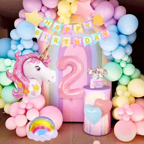 5 Globo de unicornio, 40 Globos de unicornio Decoraciones de fiesta de  cumpleaños, globos de aluminio para fiesta de cumpleaños de 5 años