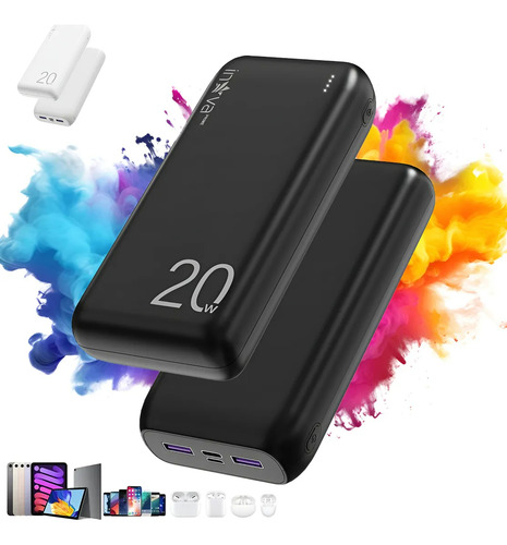 Power Bank 20000mah Carregador Portátil Super Rápido 20w,carregador Portátil Power Bank Universal Externa,carregador Usb Portátil,carregador Portátil Power Bank Rapido Compatível Ios E Android Preto