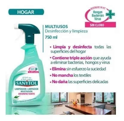 Desinfectante Y Limpiador 750ml Trigger 1200 Sanytol