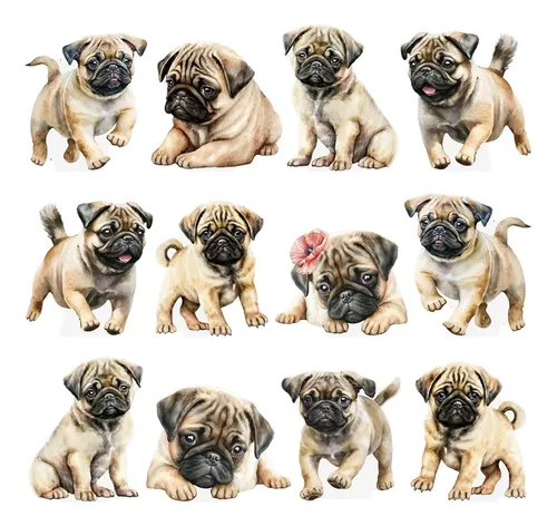 Pug cupcake toppers online