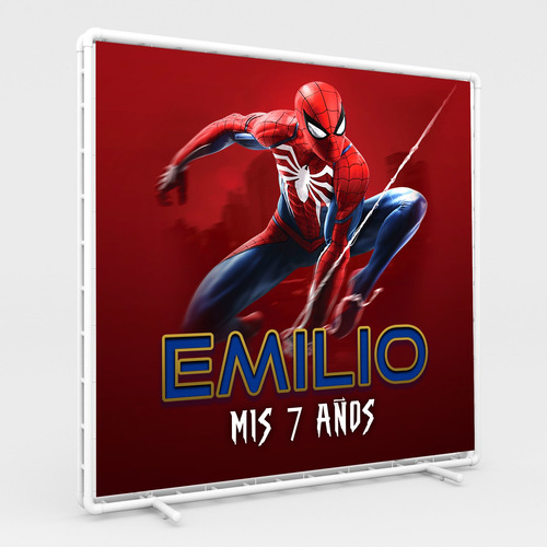 Lona 1 X 1 Metros Personalizada Fiesta Cumpleaños Personajes Spiderman / Hombre Araña