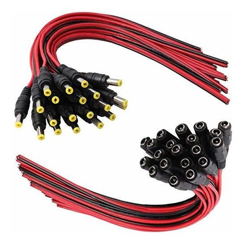 5 Par Conector Cable Alimentacion Cc 18 Awg Cobre Puro