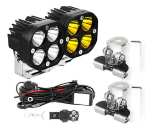 Kit Neblineros 40w + Kit Ramal Relay + 2 Soportes Auto/moto