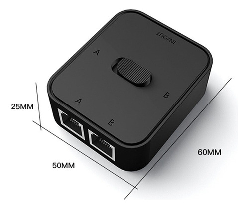 Caja De Conmutación De Red Rj45 Cat6 Lan Hub De 2 Puertos