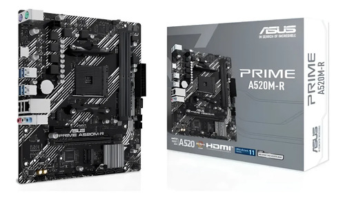 Placa Mãe Asus Prime A520m-r Am4 Ddr4 M.2 Chipset A520 Hdmi Preto