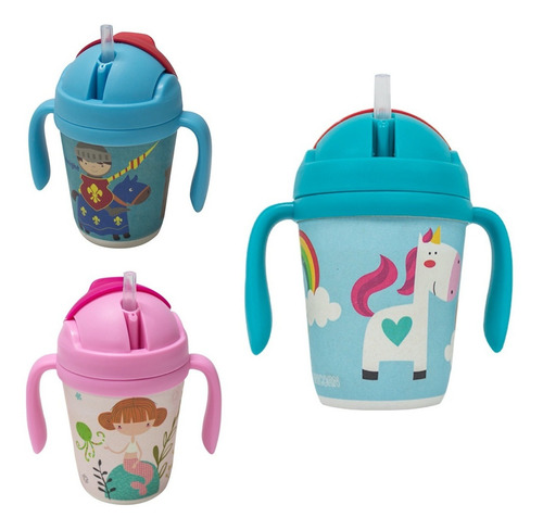 Vaso Entrenador , Vaso Para Niños Fibra De Bambú Color Sirenita