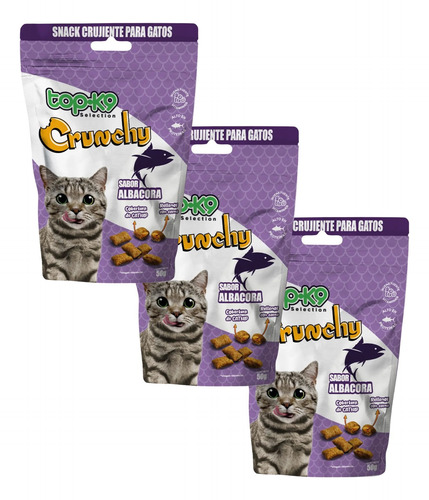 Galletas Crunchy Cobertura Catnip Rellenas De Carne 3 X 50 G