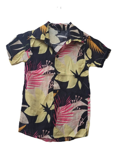 Camisa Lino, Hawaiana Nene, Estampada, Talle 4 A 16