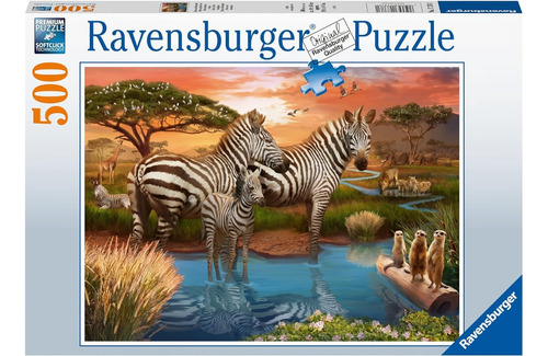 Cebras En El Estanque Rompecabezas 500 Piezas Ravensburger