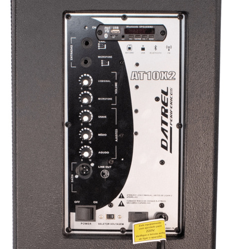 Caixa De Som Ativa Dupla Datrel At10x2 10 Titanium 300w Bt