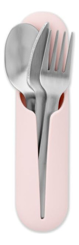 Utensilios De Acero Inoxidable Con Estuche Silicona Blush