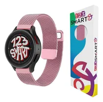 Comprar Pulseira De aço milanese dupla 20mm Marca 123smart Compativel Com Garmin Forerunner 158 245 245 Music 55 645 645 Music Move3 S40 Venu Vivomove Venu Sq Vivoactive3 - Cor Pink Rose