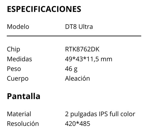 Reloj Smartwatch Inteligente Dt8 Ultra Con Llamadas Negro