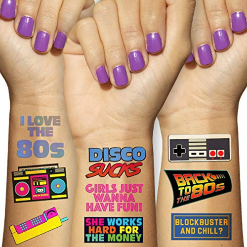 Pulsera De Fiesta Tatuajes Temporales Temáticos Retro De Lo