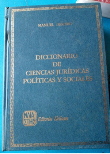 Diccionario De Ciencias Jurídicas Políticas Y Sociales, Manu