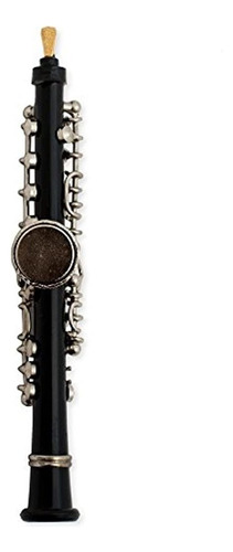 Negro Oboe Miniatura   Imán, Tamaño 3 Pulgadas