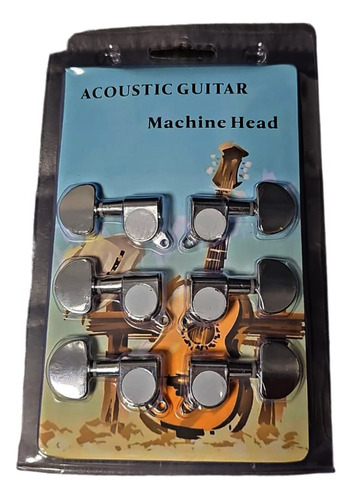 Clavijas Guitarra Acustica Electroacustica 3 + 3 Blindadas 