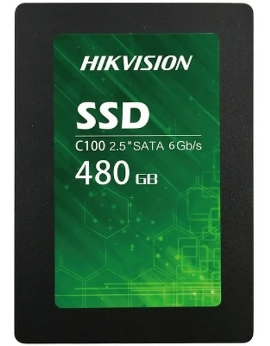 Unidade sólida Hikvison Ssd C100 Sataiii de 480 g, cor preta