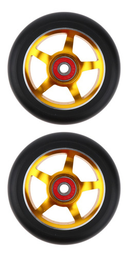 2 Par De Ruedas De Reemplazo De Llanta De 100mm De Con Oro