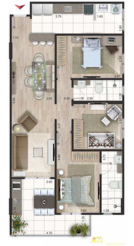 Imagem 13 de 16 de Apartamento Com 2 Dorms, Flórida, Praia Grande - R$ 382.395,00, 72m² - Codigo: 44 - V44